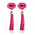cheap Earrings-European Big Fashion Red Lips Tassel Earrings Gold Plated Exaggerate Girls Nightclub Earrings Party Jewelry