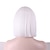 tanie Peruki syntetyczne modne-Biała peruka syntetyczna peruka prosto yaki kardashian prosto yaki bob z grzywką peruka średniej długości białe syntetyczne włosy damskie białe