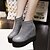 cheap Women&#039;s Boots-Women&#039;s Boots Fall PU Casual Platform Black Gray