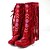 halpa Naisten saappaat-Bootsit-Tasapohja-Naisten-Tekonahka-Musta Ruskea Keltainen Punainen-Häät Puku Juhlat-Ratsastussaappaat Saappaat Comfort Uutuus