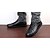 baratos Botas para Homem-Homens Inverno Conforto Casual Botas Pele Antiderrapante Preto / Azul Escuro / Cadarço
