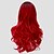 voordelige Kostuumpruiken-gothic pruik synthetische pruik golvend golvend met pony pruik lang rood synthetisch haar vrouwen zijscheiding rood