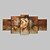 billiga Människomålningar-Hang målad oljemålning HANDMÅLAD - Abstrakt Klassisk Traditionell Endast Målning / Fem paneler / Valsad duk