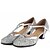 abordables Zapatos de salón y de baile moderno-Mujer Zapatos de Baile Latino Sandalia Tacón Bajo Lentejuelas Hebilla Dorado / Plata / Zapatos de Baile Moderno / EU39