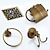cheap Bathroom Accessory Set-Bathroom Accessory Set Antique Brass Include Toilet Paper Holders, Robe Hook, Towel Ring and Drain 4pcs