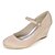 cheap Wedding Shoes-Women&#039;s Wedge Heels Silk Spring / Summer / Fall Heels Wedge Heel Buckle Golden / Champagne / Ivory / Wedding / Party &amp; Evening