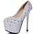 cheap Women&#039;s Heels-Women&#039;s Heels Stiletto Heel Rhinestone Glitter Gladiator Spring / Summer Silver / Black / Party &amp; Evening / Wedding / Dress / 3-4 / Party &amp; Evening
