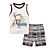 cheap Sets-Toddler Boys&#039; Clothing Set Sleeveless White Patchwork Cotton Daily Cartoon / Summer