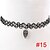 billige Mote Halskjede-Dame Choker Halskjede Tattoo Choker Billig Tatovering Mote Nylon Legering Svart Halskjeder Smykker Til Daglig Avslappet