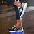 baratos Ténis de mulher-Feminino Tênis Conforto Tênis com LED Tule Tecido Primavera Outono Atlético Conforto Tênis com LED LED Rasteiro Laranja Verde Azul