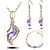cheap Earrings-Elegant Luxury Design New Fashion 18k Rose Gold Plated Colorful Austrian Crystal Drop Jewelry Sets Women Gift