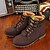 baratos Botas para Homem-Homens Botas Sapatos Confortáveis Coturnos Martin Boots Formais Casual Aventura Pele Antiderrapante Botas / Botins Preto Amarelo Marron Primavera / Cadarço