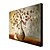 voordelige Schilderijen van bloemen/planten-Hang-geschilderd olieverfschilderij Handgeschilderde - Bloemenmotief / Botanisch Pastoraal Modern Europese Stijl Met Frame / Uitgerekt canvas
