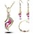 cheap Earrings-Elegant Luxury Design New Fashion 18k Rose Gold Plated Colorful Austrian Crystal Drop Jewelry Sets Women Gift