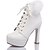 cheap Women&#039;s Heels-Women&#039;s Heels Chunky Heel Feather Synthetic / Patent Leather / Leatherette Walking Shoes Spring / Fall / Winter Black / White / Pink / Wedding / Party &amp; Evening / Dress / Party &amp; Evening