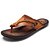 baratos Sandálias e Chinelos para Homem-Homens Sapatos Confortáveis Pele Primavera / Verão / Outono Chinelos e flip-flops Antiderrapante Azul Escuro / Marron