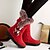 baratos Botas de mulher-Mulheres Sapatos Courino Outono / Inverno Botas da Moda Botas Sem Salto Ponta Redonda Presilha Preto / Marron / Vermelho