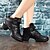 cheap Dance Sneakers-Women&#039;s Dance Sneakers Leatherette Flat / Heel Ruffles / Ruched Low Heel Customizable Dance Shoes Black / Performance / Practice