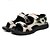 levne Chlapecká obuv-Chlapecké Boty Kůže Léto Sandály pro Černá / Béžová