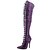 baratos Botas de mulher-Mulheres Botas Sexy Boots Salto Agulha Cadarço Couro Envernizado Botas da Moda / Botas de Moto Outono / Inverno Roxo / Preto / Festas &amp; Noite