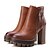 baratos Botas de mulher-Feminino Botas Microfibra Outono Inverno Casual Ziper Salto Grosso Salto de bloco Preto Cinzento Marron Camel 5 a 7 cm