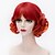 זול פיאות סינטטיות אופנתיות-פאה סינתטית עם פוני פאה שיער סינטטי אדום קצר לנשים אדום