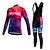 cheap Men&#039;s Clothing Sets-Miloto Women&#039;s Long Sleeve Cycling Jersey with Bib Tights - Red Bike Clothing Suit, Thermal / Warm, Quick Dry, Fleece Lining, Sweat-wicking, Winter, Polyester, Fleece Gradient / Stretchy / Plus Size
