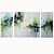 voordelige Olieverfschilderijen-Hang-geschilderd olieverfschilderij Handgeschilderde - Abstract Modern Met Frame / Drie panelen / Uitgerekt canvas