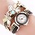 cheap Bracelet Watches-Women&#039;s Casual Watch Fashion Watch Bracelet Watch Quartz Quilted PU Leather Black / White / Blue Cool / Analog Flower Casual - Black White Red