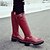Χαμηλού Κόστους Γυναικείες Μπότες-Γυναικεία Μπότες Κοντόχοντρο Τακούνι Μοντέρνες μπότες Γάμου Causal Φόρεμα Καρό Δερματίνη Χειμώνας Μαύρο / Μπορντώ / Γκρίζο / Πάρτι &amp; Βραδινή Έξοδος