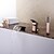 voordelige Badkranen-Badkraan - Antiek Olie-Gewreven Brons Romeins bad Keramische ventiel Bath Shower Mixer Taps / Messing / Single Handle drie gaten