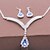 cheap Jewelry Sets-Women&#039;s Crystal Stud Earrings Pendant Necklace Necklace / Earrings Fashion Earrings Jewelry Blue / Silver For Wedding Party