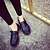 baratos Sapatilhas e Mocassins de mulher-Feminino Sapatos Couro Ecológico Primavera Outono Conforto Mocassins e Slip-Ons Salto Baixo Para Casual Preto