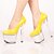 abordables Tacones de mujer-Mujer Tacones Vestido Fiesta y Noche Verano Plataforma Tacón de Aguja Tacón de cristal Zapatos con luz Zapatos del club Cuero Patentado Negro Dorado Amarillo