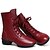 baratos Botas de dança-Mulheres Sapatos de Dança Moderna Botas Meia Solas Salto Baixo Couro Cadarço Preto / Vermelho / Botas de Dança