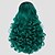 halpa Synteettiset trendikkäät peruukit-Synteettiset peruukit Synteettiset hiukset Vihreä Peruukki Naisten Keskikokoinen Suojuksettomat Vihreä