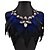 cheap Necklaces-Women&#039;s Crystal Citrine Statement Necklace Swan Fancy Statement Ethnic Bohemian European Feather Rainbow Purple Blue Black Brown Necklace Jewelry For Party Wedding Special Occasion Halloween Cosplay