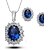 cheap Hair Jewelry-Women&#039;s Sapphire Synthetic Sapphire Jewelry Set Stud Earrings Pendant Necklace Solitaire Oval Cut Ladies Elegant Fashion European Plaited Cubic Zirconia Earrings Jewelry Blue For Wedding Party