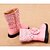 baratos Sapatos de Menina-Para Meninas Sapatos Couro Ecológico Inverno Coturnos Botas Ziper para Preto / Vermelho / Rosa claro