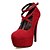 cheap Women&#039;s Heels-Women&#039;s Heels High Heels Ankle Strap Heels Wedding Party &amp; Evening Buckle Lace-up Platform Stiletto Heel Fleece Black Red Blue