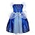 preiswerte Kleider-Kinder Mädchen Schleife Zum Kleid Ausgehen Druck Kurzarm Kleid Blau