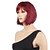 tanie starsza peruka-Wino peruki dla kobiet peruka syntetyczna prosta prosta bob z grzywką peruka czerwona krótka czarna/bordowa włosy syntetyczne damska czerwona