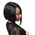 billige Syntetiske trendy parykker-Syntetiske parykker Rett Rett Bobfrisyre Parykk Kort Svart Syntetisk hår Dame Afroamerikansk parykk Svart