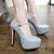 billige Højhælede sko til kvinder-Hæle-PUDame-Sølv-Udendørs Formelt Fritid-Stilethæl