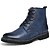 baratos Botas para Homem-Masculino sapatos Couro Pele Primavera Verão Outono Inverno Curta/Ankle Botas da Moda Botas Cadarço Para Casual Cinzento Marron Azul
