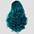 preiswerte Trendige synthetische Perücken-Synthetische Perücken Stil Kappenlos Perücke Blau Synthetische Haare Damen Blau Perücke Mittlerer Länge Capless Perücken