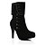 זול מגפי נשים-בגדי ריקוד נשים נעליים פליז סתיו / חורף מגפיים אופנתיים מגפיים עקב סטילטו רוכסן / כפתור שחור / אדום