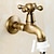 ieftine Robinete Chiuvetă Baie-robinet pentru mașină de spălat, robinet de exterior, robinet cu un singur mâner în stil retro, montat pe perete cu o gaură, robinete din alamă antică de calitate superioară