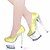 abordables Tacones de mujer-Mujer Tacones Vestido Fiesta y Noche Verano Plataforma Tacón de Aguja Tacón de cristal Zapatos con luz Zapatos del club Cuero Patentado Negro Dorado Amarillo