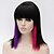 cheap Synthetic Trendy Wigs-Synthetic Wig Straight Yaki Straight Yaki Asymmetrical Wig Medium Length Black / Red Synthetic Hair Women&#039;s Natural Hairline Red Black